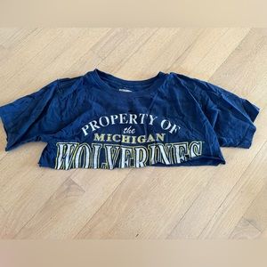 Vintage super cropped University of Michigan tailgate tshirt